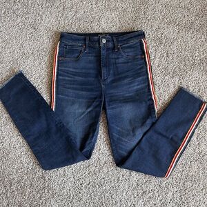 Women’s Abercrombie & Fitch Simone High Rise Ankle Jeans Size 27 with Stripe